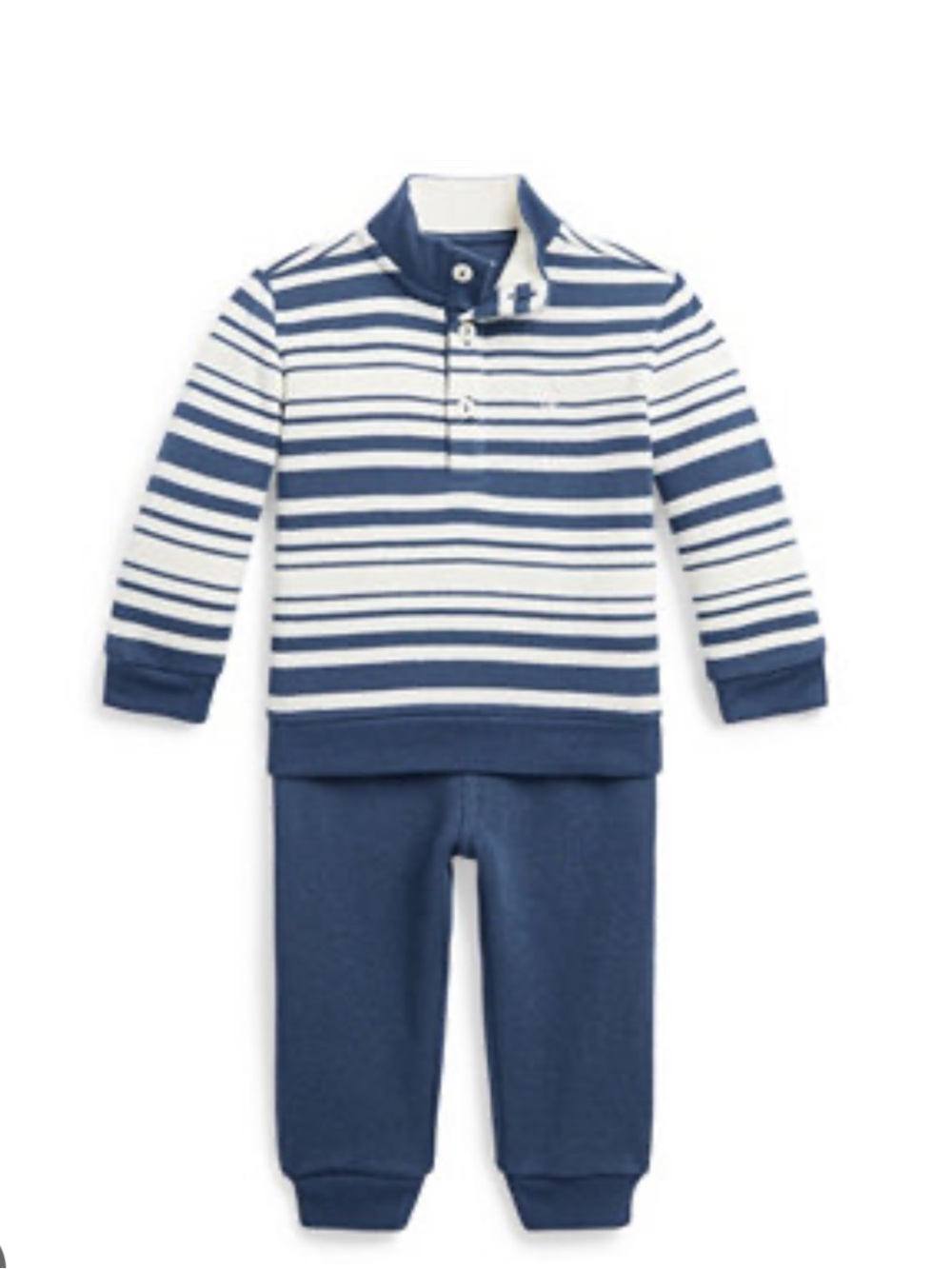 NWT Ralph Lauren Baby Boy Striped Cotton Pullover & Jogger Set Classic Preppy